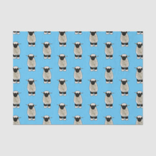 Papel De Seda Valais Blacknose ilustracion personalizado ovino