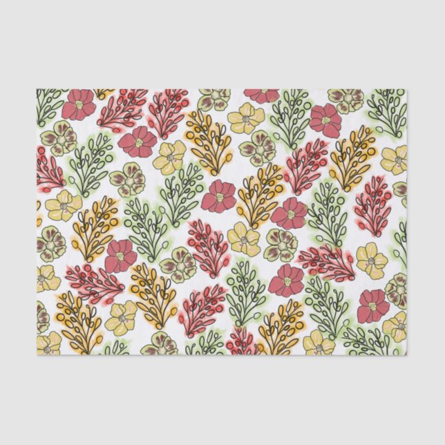 Papel De Seda Valencia Floral y vinos españoles (Anverso)