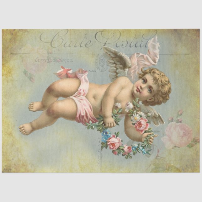 Papel De Seda Valentine Cherub, inspirado en francés  (Anverso)