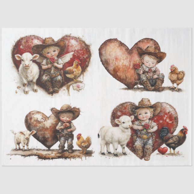 Papel De Seda Valentine Country Fried (Anverso)
