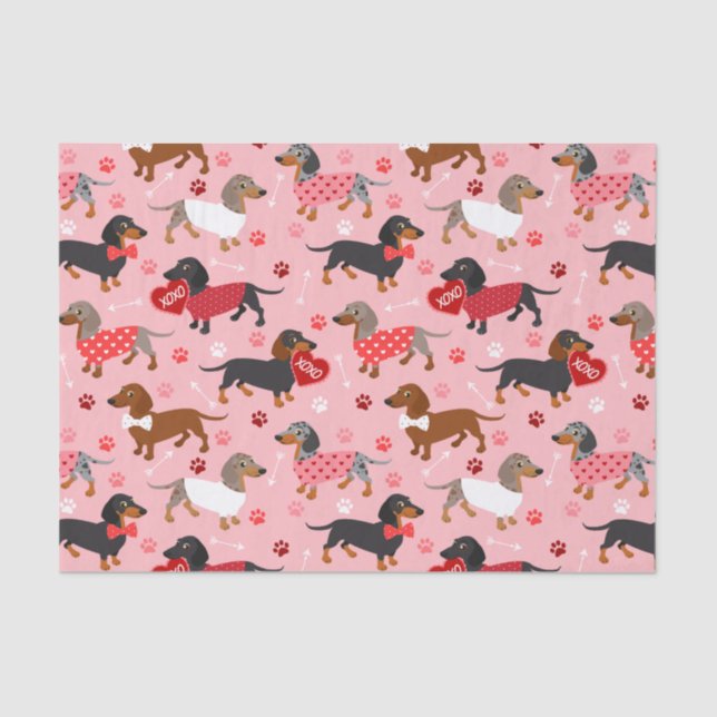 Papel De Seda Valentine Dachshund (Anverso)