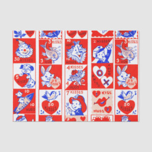 Papel De Seda Valentine Retro Love Hugs Cute Pattern