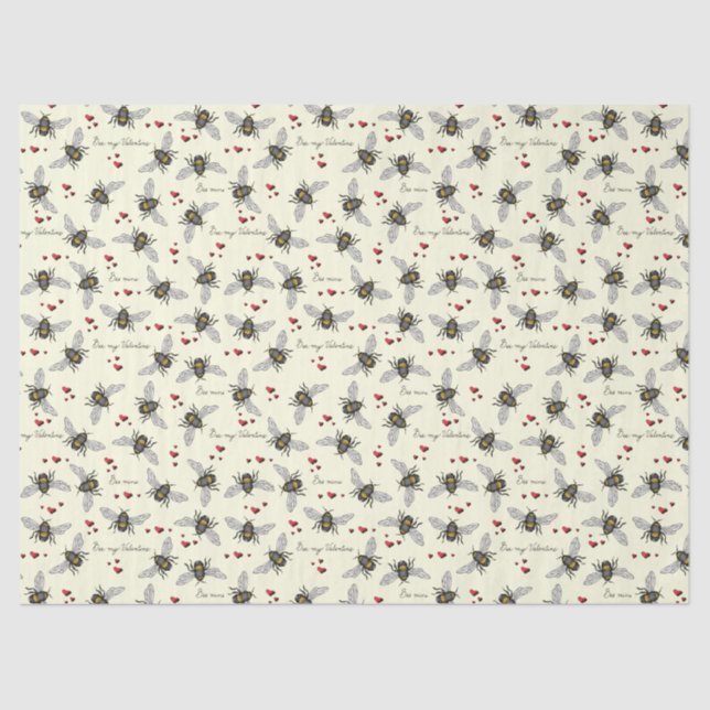 Papel De Seda Valentines Bee Mine Abejas (Anverso)