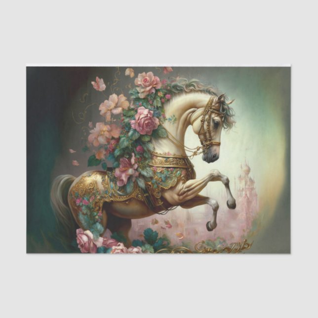 Papel De Seda Valentines Horse (Anverso)