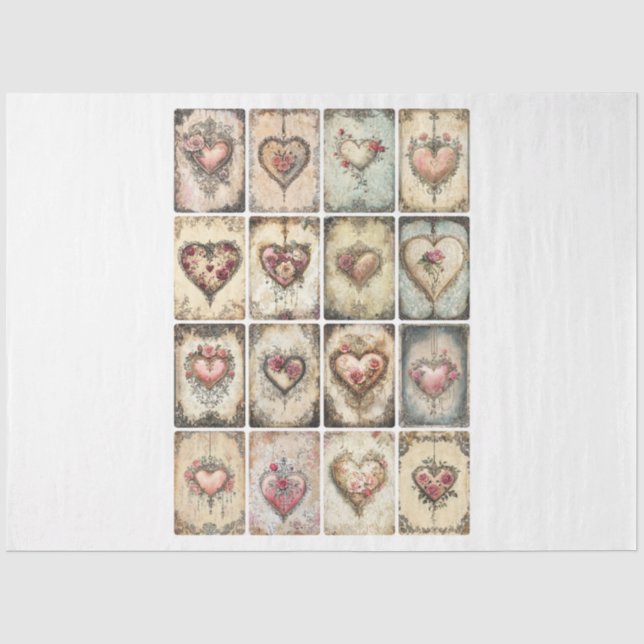 Papel De Seda Valentines Jewelry Maker Hearts (Anverso)