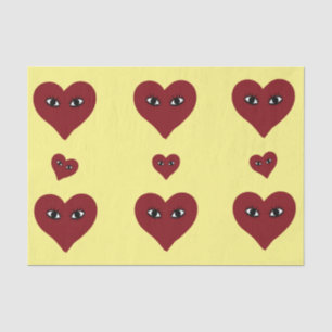 Papel De Seda Valentines Red Heart Face Resumen de arte
