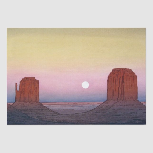 Papel De Seda Valle del Monumento, Yoshida, Woodcut (Anverso)