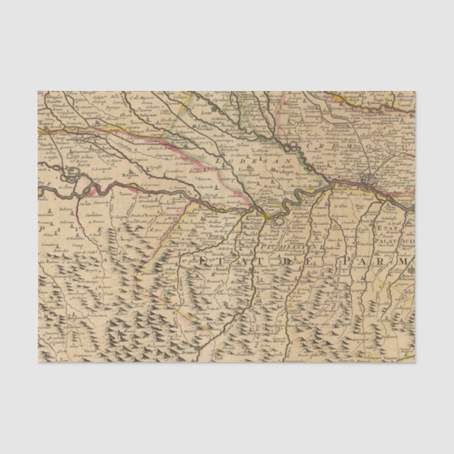 Papel De Seda Valle del río Po de Italia (Anverso)