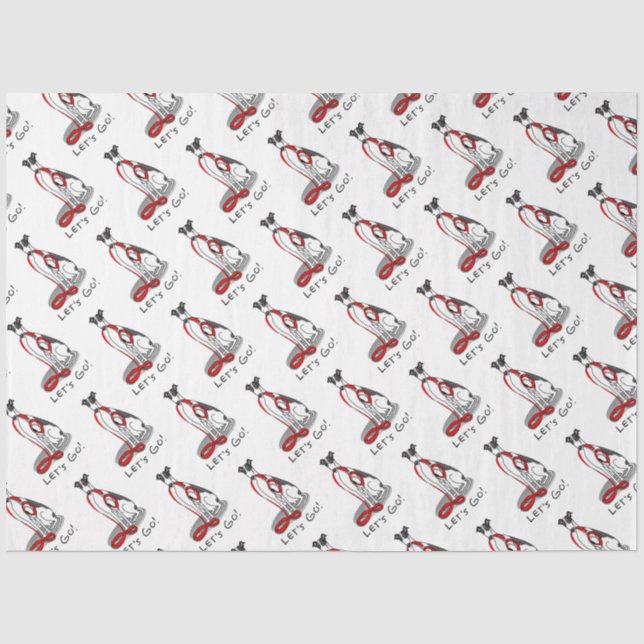 Papel De Seda ¡Vamos! (paseo) Perro Greyhound (blanco negro) Gra (Anverso)