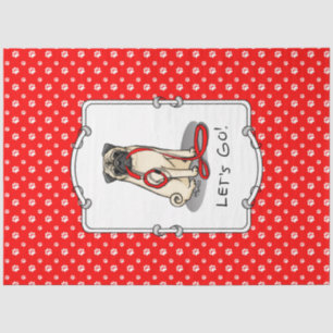 Papel De Seda ¡Vamos! (paseo) Perro Pug (flor claro) Cute de cor