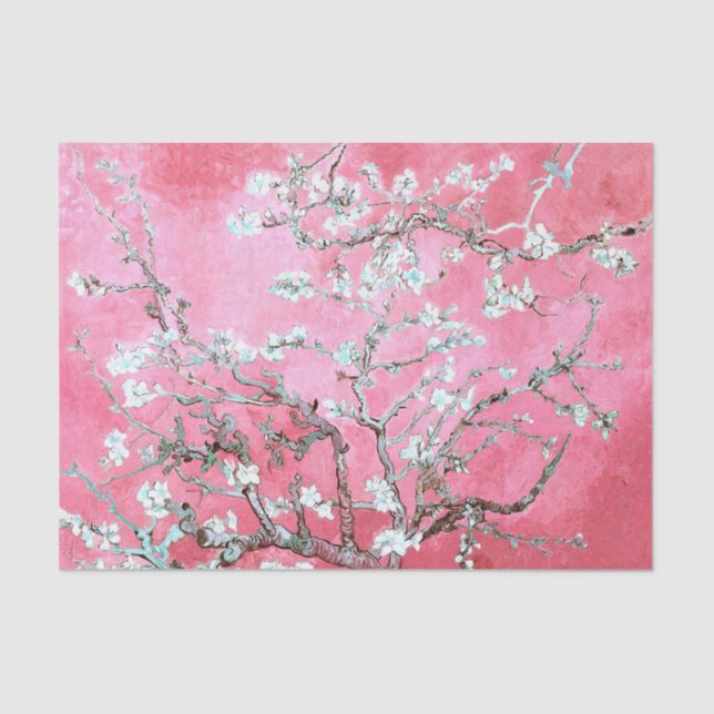 Papel De Seda Van Gogh Almond Blossoms Azul rosa (Anverso)