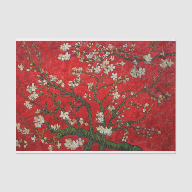 Papel De Seda Van Gogh Almond Blossoms Red (Anverso)