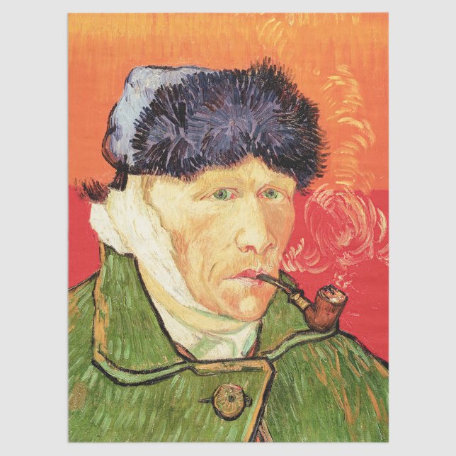Papel De Seda Van Gogh - autorretrato con oreja y tubo varados (Subido por el creador)