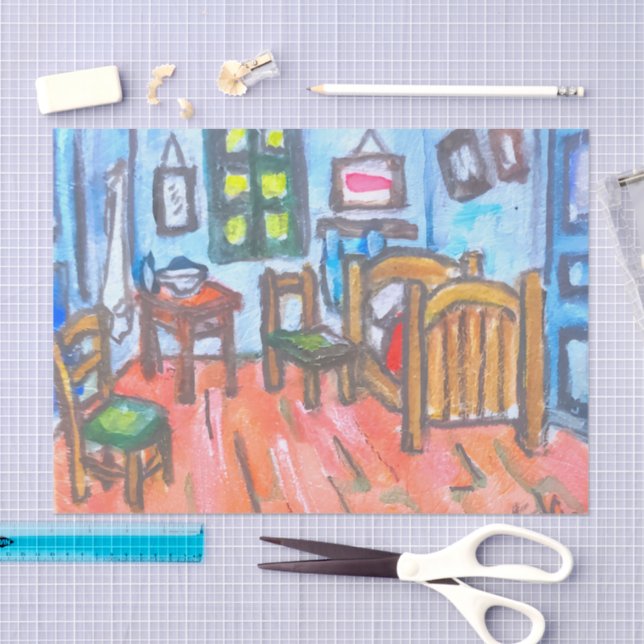 Papel De Seda Van Gogh Bedroom mini  (Artesanía)