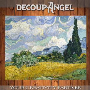 Papel De Seda Van Gogh - Campo de trigo con desenlace de ciprese
