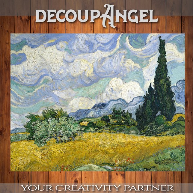 Papel De Seda Van Gogh - Campo de trigo con desenlace de ciprese (Subido por el creador)