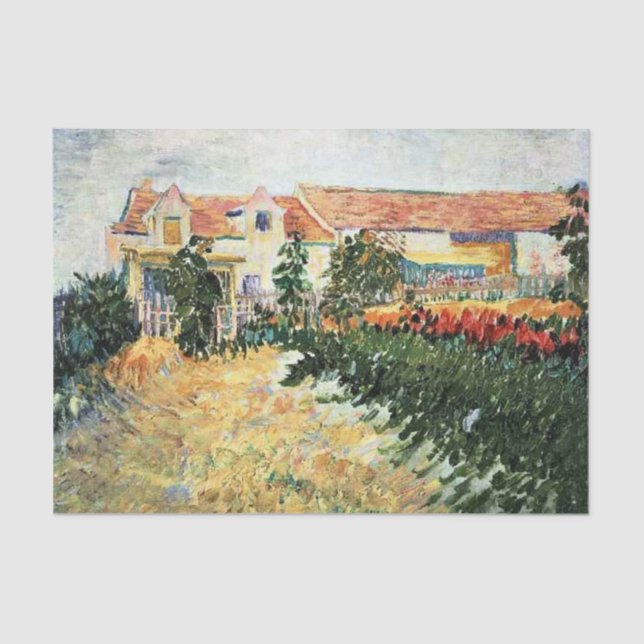Papel De Seda Van Gogh - Casa con girasoles (Anverso)