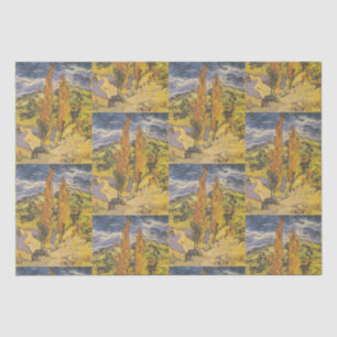 Papel De Seda Van Gogh Dos Álamos - Arte de la Naturaleza Amaril