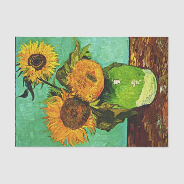 Papel De Seda Van Gogh - girasoles (3) (Anverso)