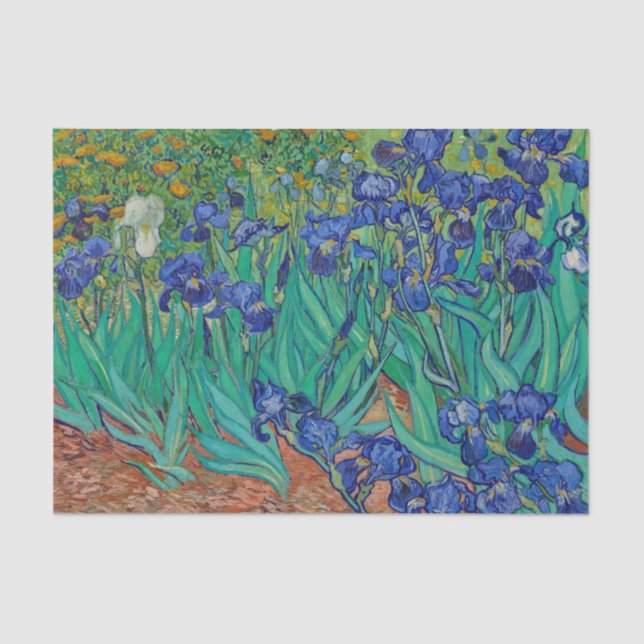 Papel De Seda Van Gogh Irises Pintura Floral (Anverso)
