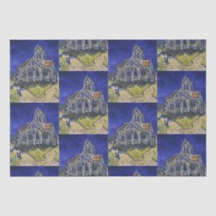 Papel De Seda Van Gogh La Iglesia en Auvers Cielo Azul Arte