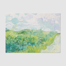 Papel De Seda Van Gogh. Los Campos Verdes De Trigo Auvers. Impre