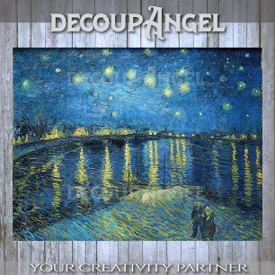 Papel De Seda Van Gogh- Noche estrellada sobre la decoración en 