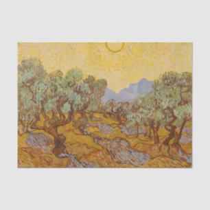 Papel De Seda Van Gogh Olive Trees cielo amarillo