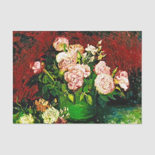 Papel De Seda Van Gogh Peonies y Rosas (Anverso)