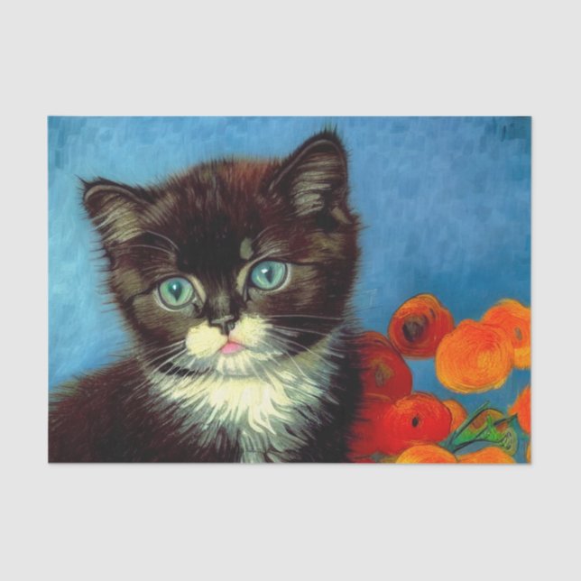 Papel De Seda Van Gogh Tuxedo Cat (Anverso)