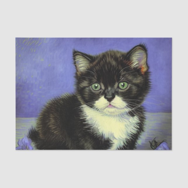 Papel De Seda Van Gogh Tuxedo Kitten (Anverso)