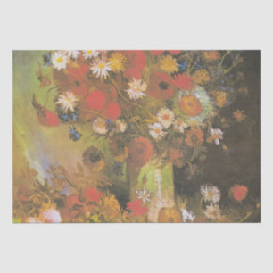 Papel De Seda Van Gogh Vintage Peonies y Chrysanthemums