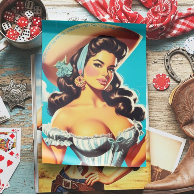 Papel De Seda Vaquera hispana retro (Subido por el creador)