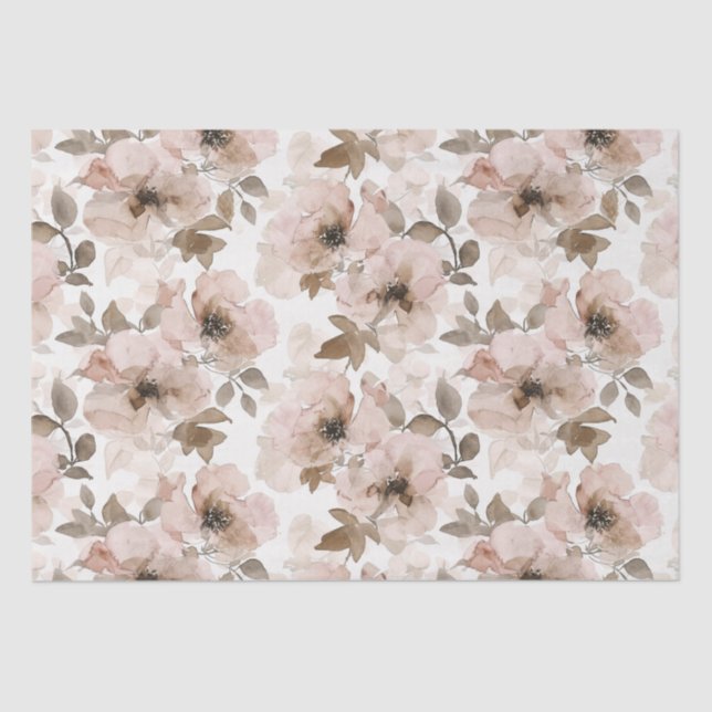 Papel De Seda Vaquera marrón rosa de flor suroeste (Anverso)