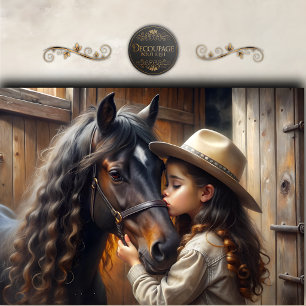 Papel De Seda Vaquera Promesa de Caballo Decoupage