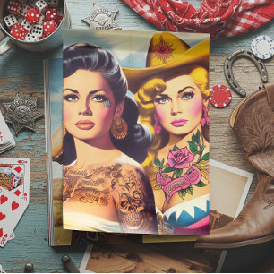 Papel De Seda Vaqueras Tatuadas Vintage