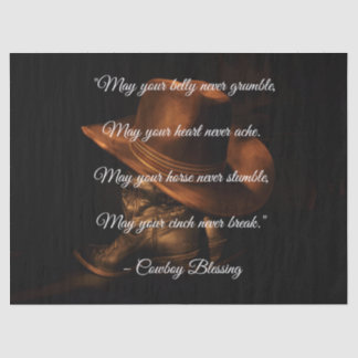 Papel De Seda Vaquero bendiciendo a Gorras occidentales y boots