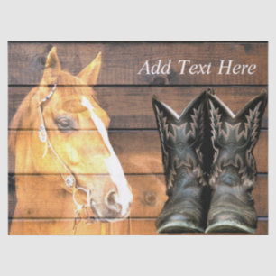 Papel De Seda Vaquero Caballo bota junta militar