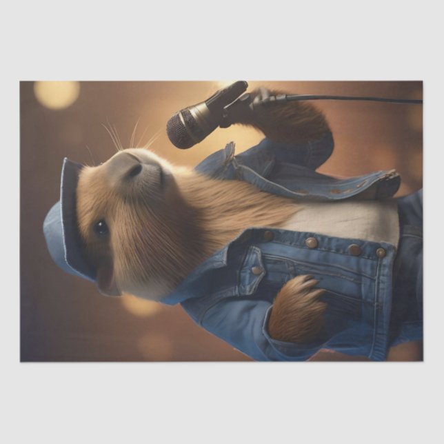 Papel De Seda "Vaquero de Capybara: Serenading the Wild West" (Anverso)