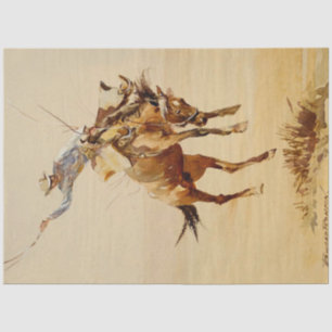Papel De Seda Vaquero en un caballo desbocado #2 de Edward Borei