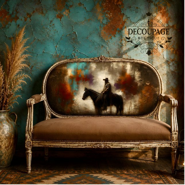 Papel De Seda Vaquero Malhumorado Decoupage (Moody Cowboy Decoupage Tissue Paper)