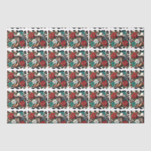 Papel De Seda Vaquero occidental bota vaca floral esconde Navida