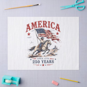 Papel De Seda Vaquero Patriótico 250 Años América 1776 2026