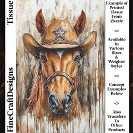 Papel De Seda Vaquero Sheriff Chesnut Caballo En Sombrero DD6 De