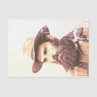 Papel De Seda Vaquero vintage con la barba Sepia angustiado