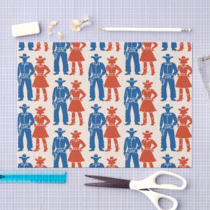 Papel De Seda Vaquero y Vaquera Americana