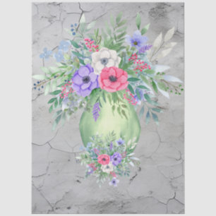 Papel De Seda Vasa de acuarela de gran aflicción de flores