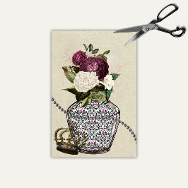 Papel De Seda Vasa floral de la reina de los corazones Alicia en