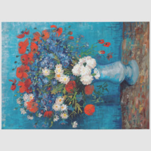 Papel De Seda Vase con Cornflowers y Poppies, Van Gogh