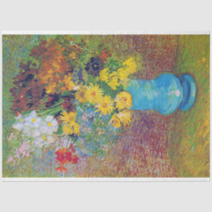 Papel De Seda Vase con Daisies y Anemones, Van Gogh